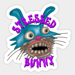 Stress Bunny Purple Sticker